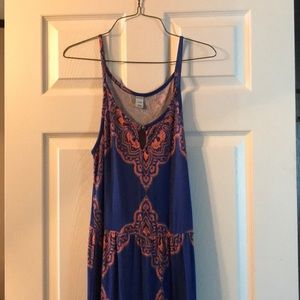 Maxi dress blue and orange